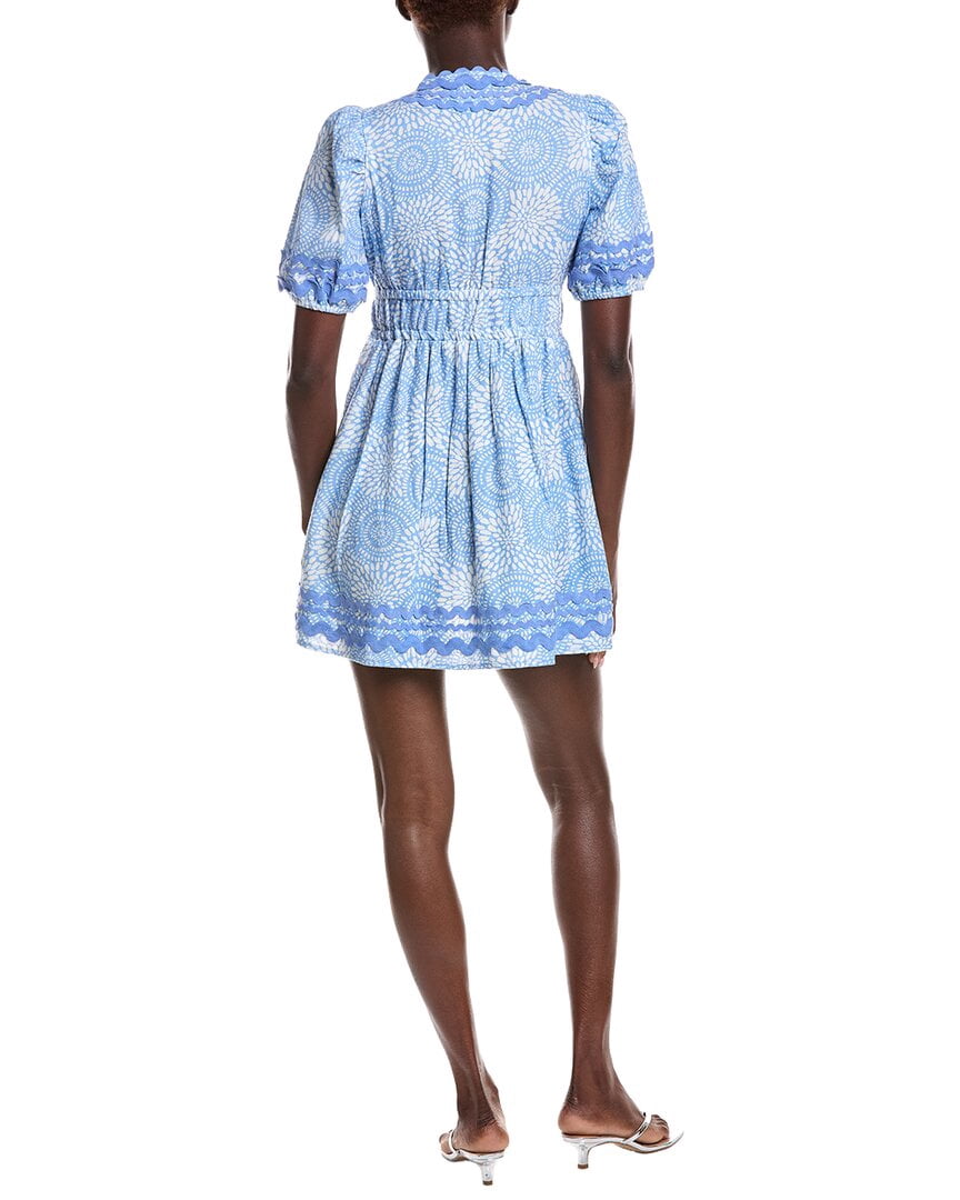 thumbnail image 2 of Sail to Sable womens V-Neck Puff Sleeve Linen-Blend Ric-Rac Dress, XL, 2 of 3