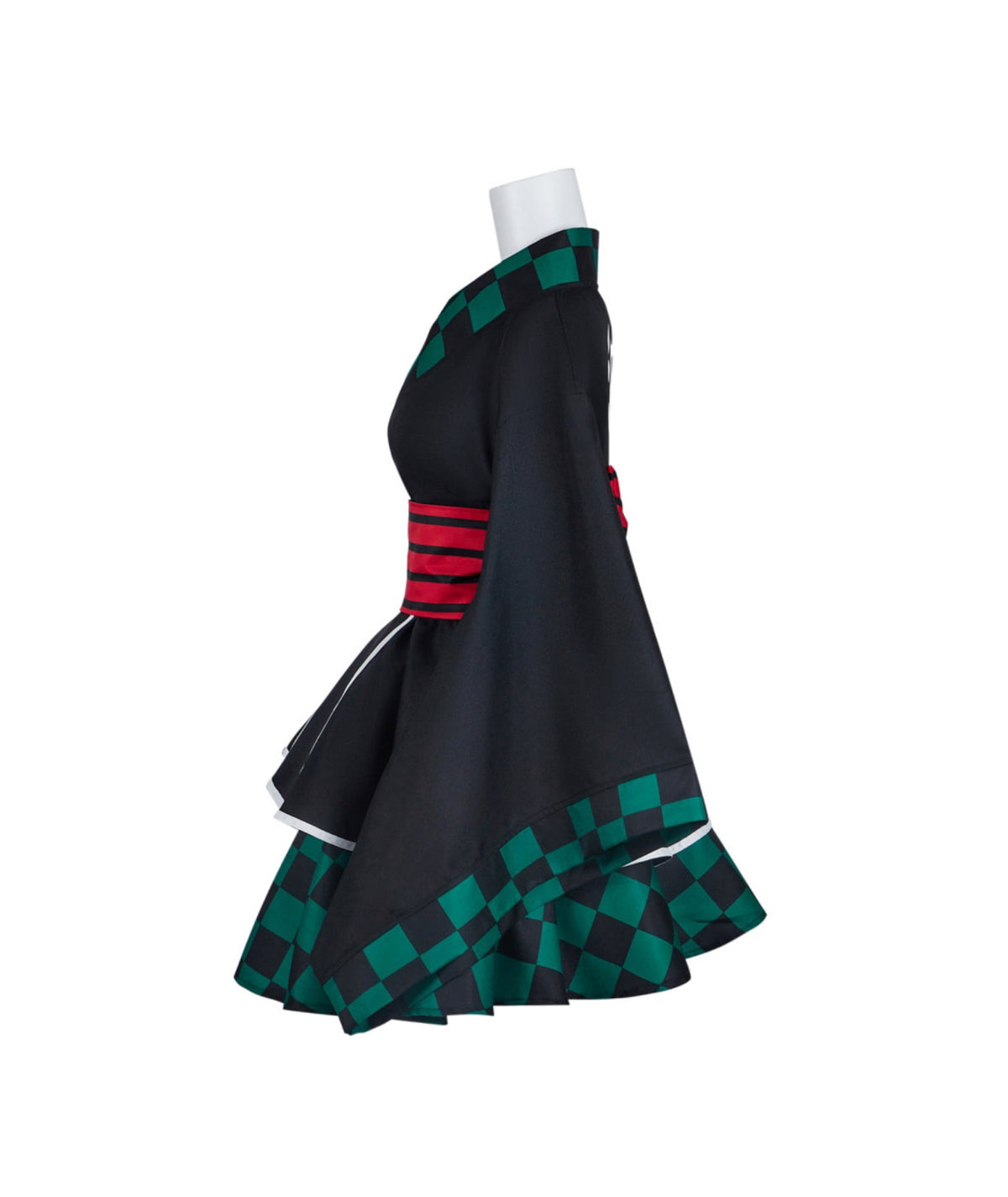 thumbnail image 5 of Green Checkered Kimono Maid Dress, 5 of 7