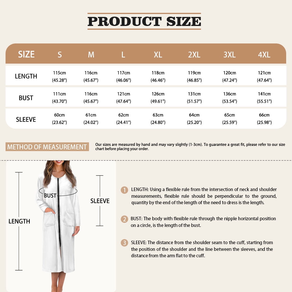 thumbnail image 7 of Xoenoiee Highland Cattle Butterfly Flower Print Women Zipper Robe Long Sleeves Loungewear Dress Full Length Sleepwear Pockets Housecoat Nightgown Long Bathrobe, Size S, 7 of 7