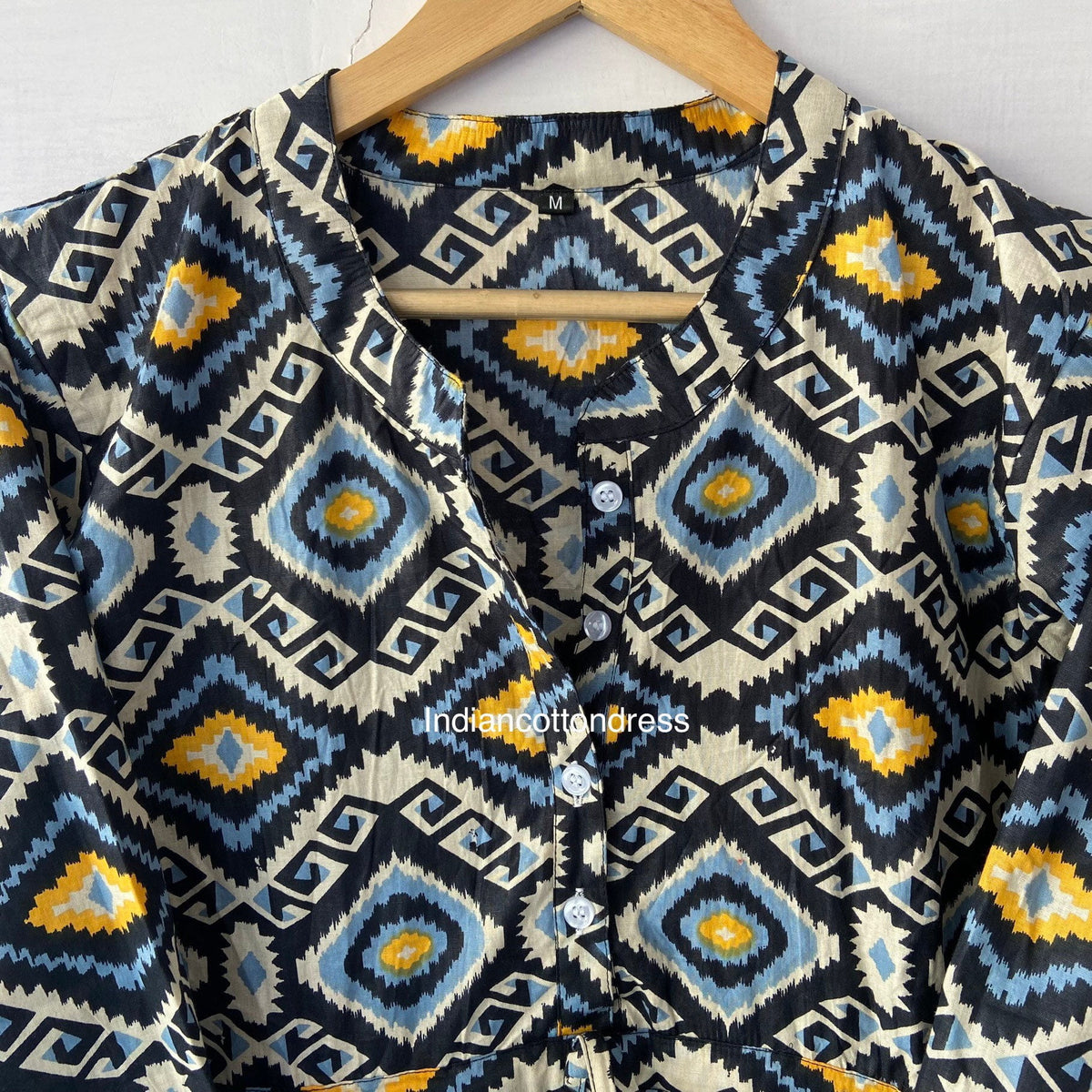 thumbnail image 2 of Geomatrics Cotton Dresses,Handblock Dresses,Block Print Dresses,Long Floral Dress,Handmade Cotton Dress,Skater Dress,Circle Dresses,, 2 of 8