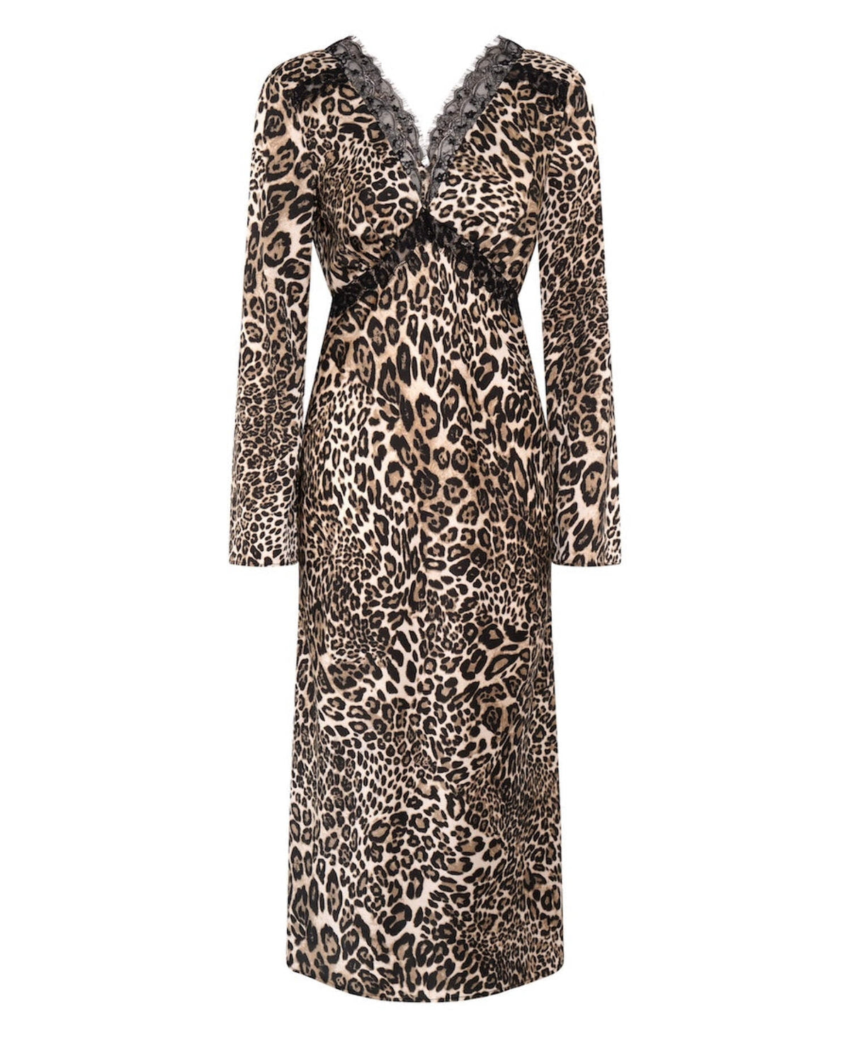 thumbnail image 3 of Leopard Long Sleeve Lace Midi Dress, 3 of 6