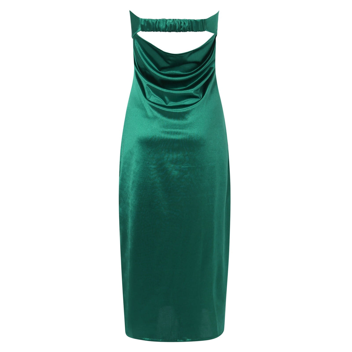 thumbnail image 7 of Summer Satin Strapless Dress Backless Bodycon Wedding Party Maxi Dresses Green XL, 7 of 7