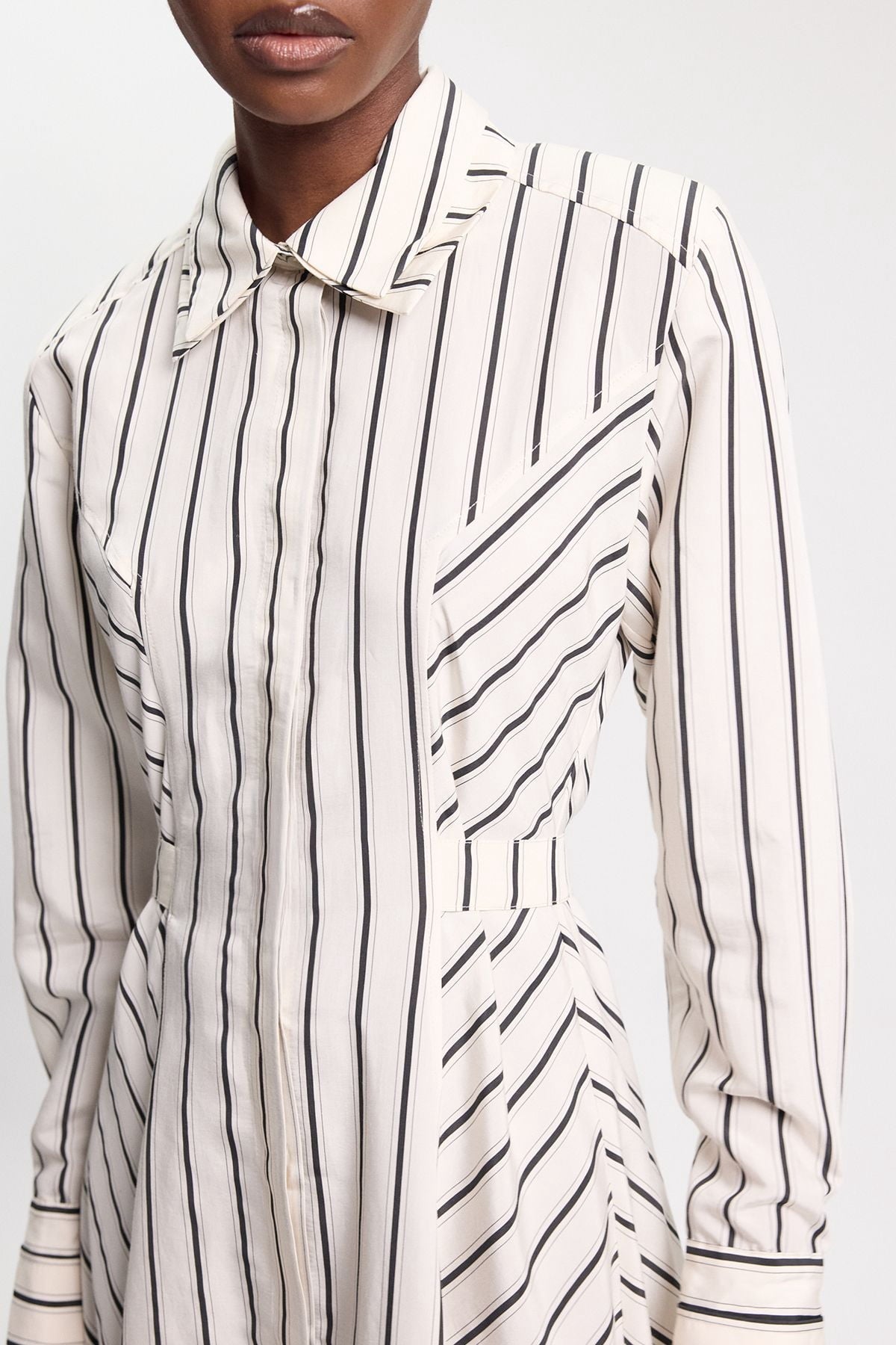 thumbnail image 3 of Karen Millen Stripe Midi Dress - White, 8, 3 of 3