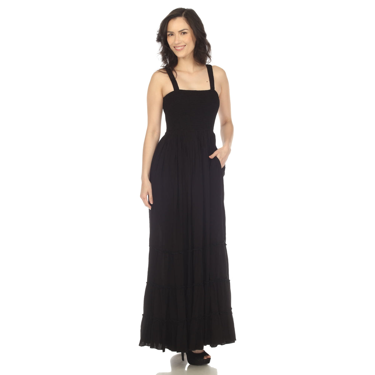 thumbnail image 5 of White Mark Women's Smocked Ruffle Maxi Dress, 5 of 6
