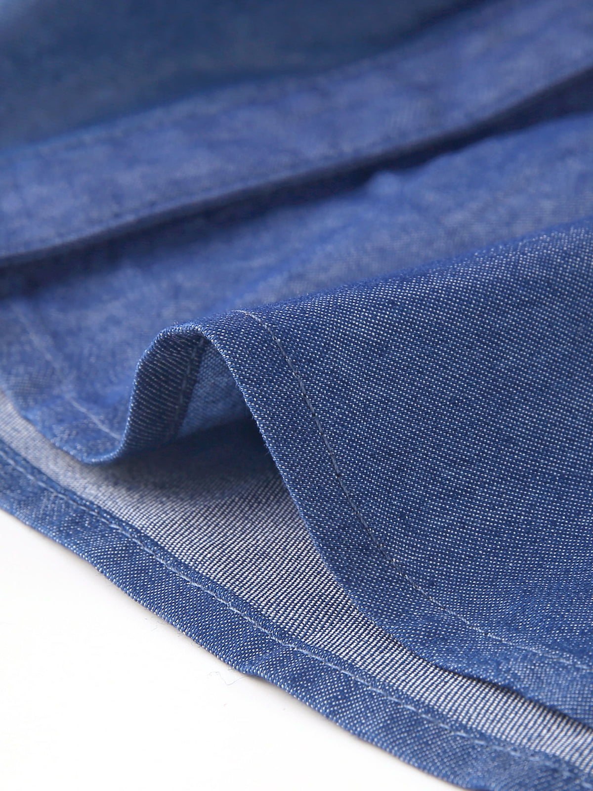 thumbnail image 6 of INSPIRE CHIC Women's Sleeveless Collar Button Down Tie Waist Belt Denim Shirt Dress XS Blue, 6 of 7