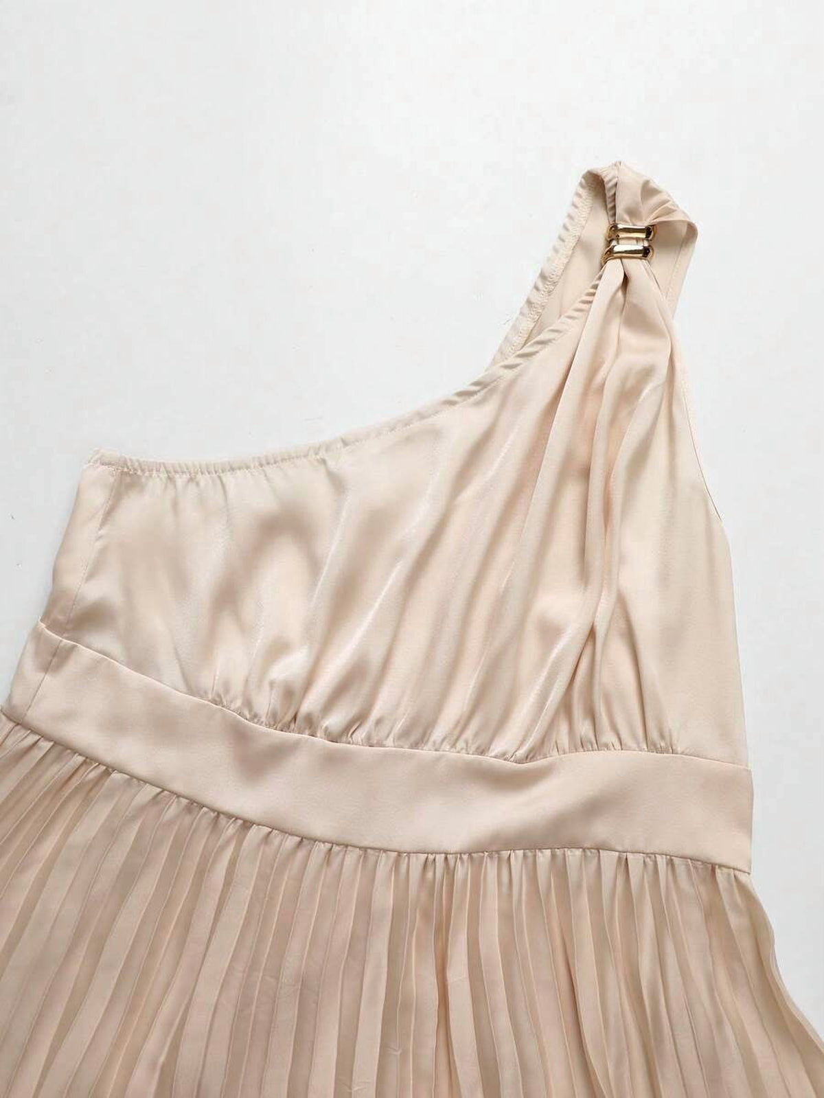 thumbnail image 7 of Curves Apricot Satin One Shoulder Asymmetrical Dress, 7 of 7