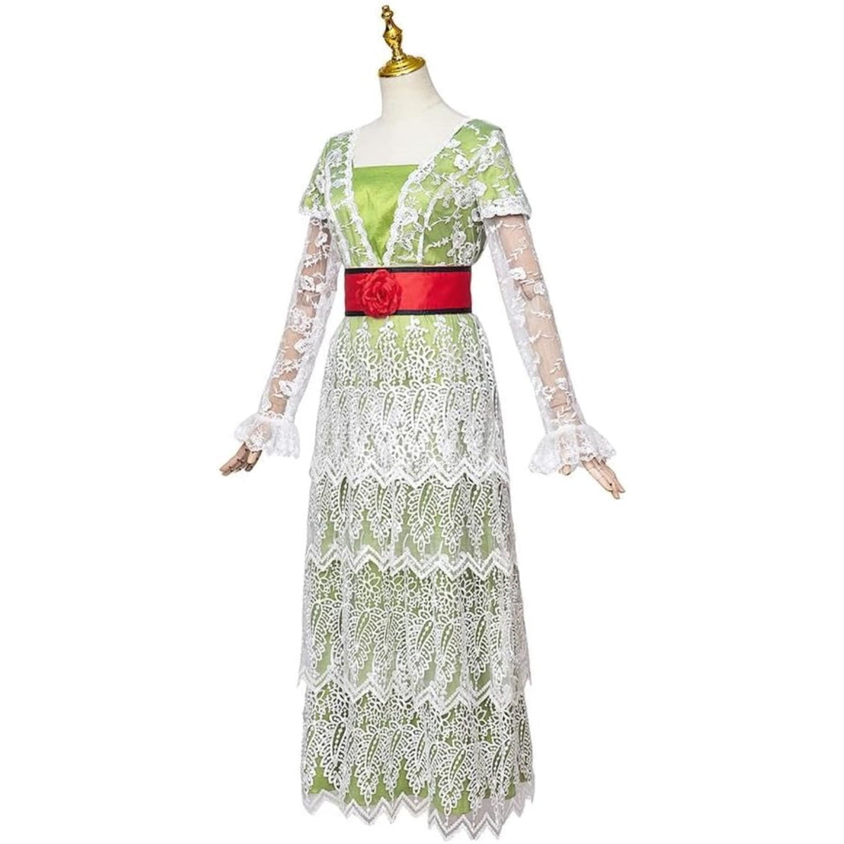 thumbnail image 2 of Titanic Rose DeWitt Bukater Dress Rose Lace Dress Romantic Tea Gown Regency Green Long Dress, 2 of 7