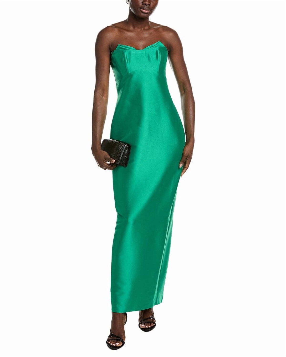 thumbnail image 1 of Badgley Mischka womens Fold Top Strapless Gown, 16, Green, 1 of 4