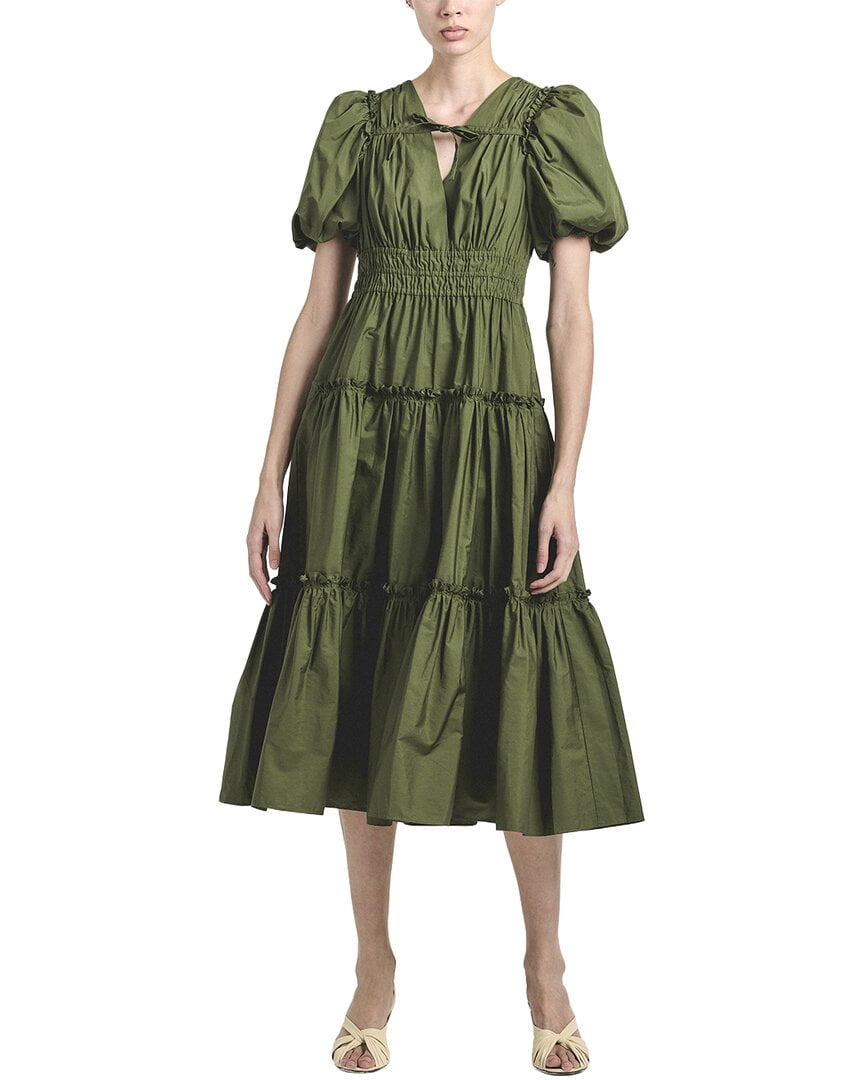 thumbnail image 1 of Derek Lam 10 Crosby womens Philippa Balloon Sleeve Maxi Dress, 0, Multicolor, 1 of 3