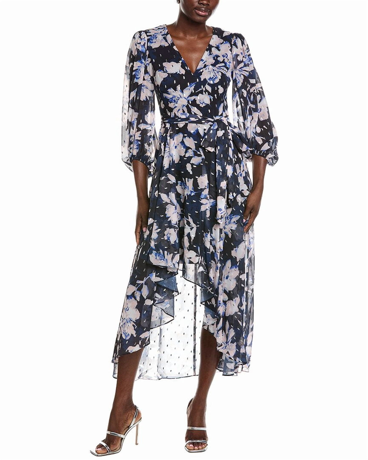thumbnail image 1 of Eliza J womens Long Sleeve Printed Midi Dress, 6, 1 of 4