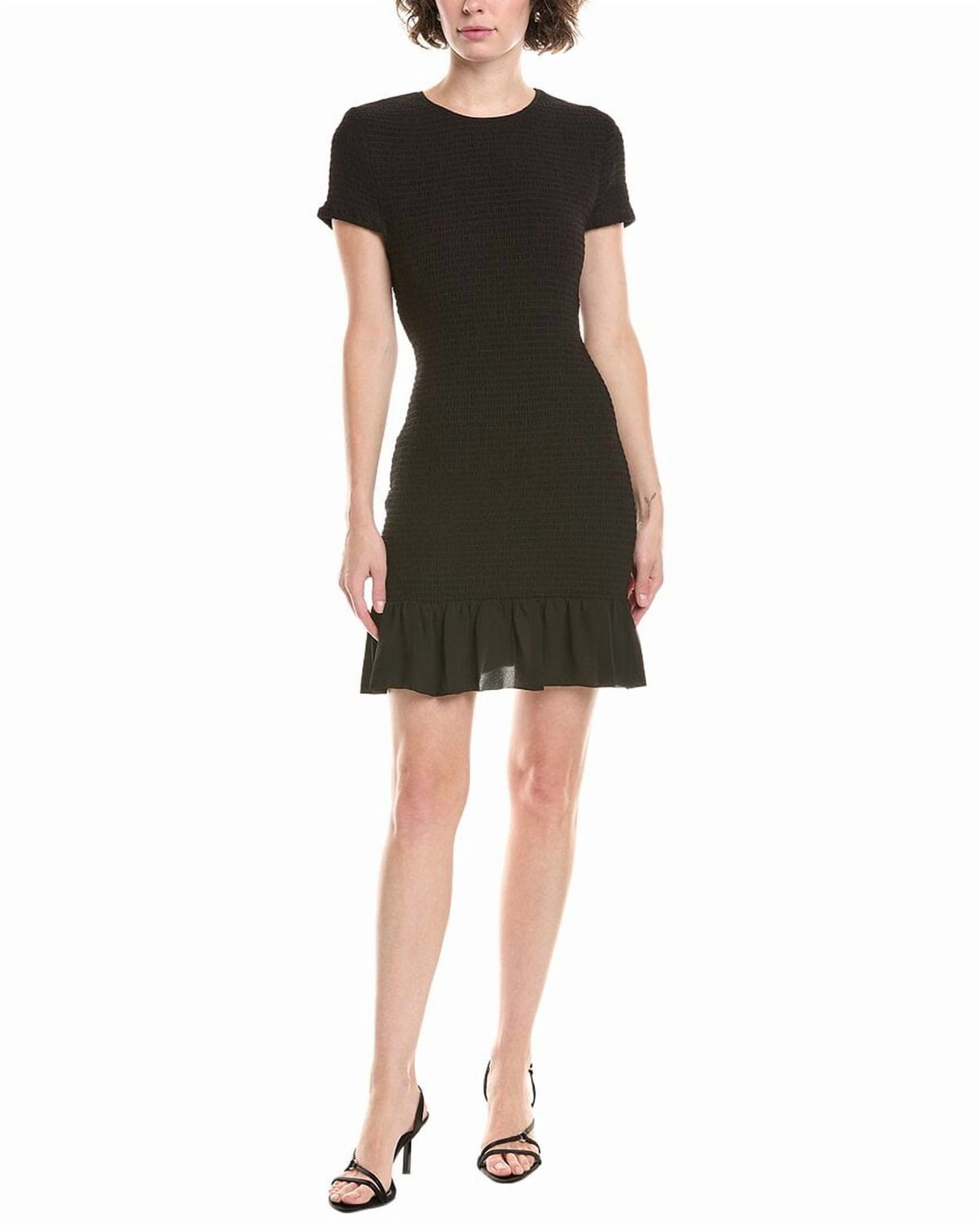 thumbnail image 1 of MICHAEL Michael Kors womens Smocked Mini Dress, l, Black, 1 of 4