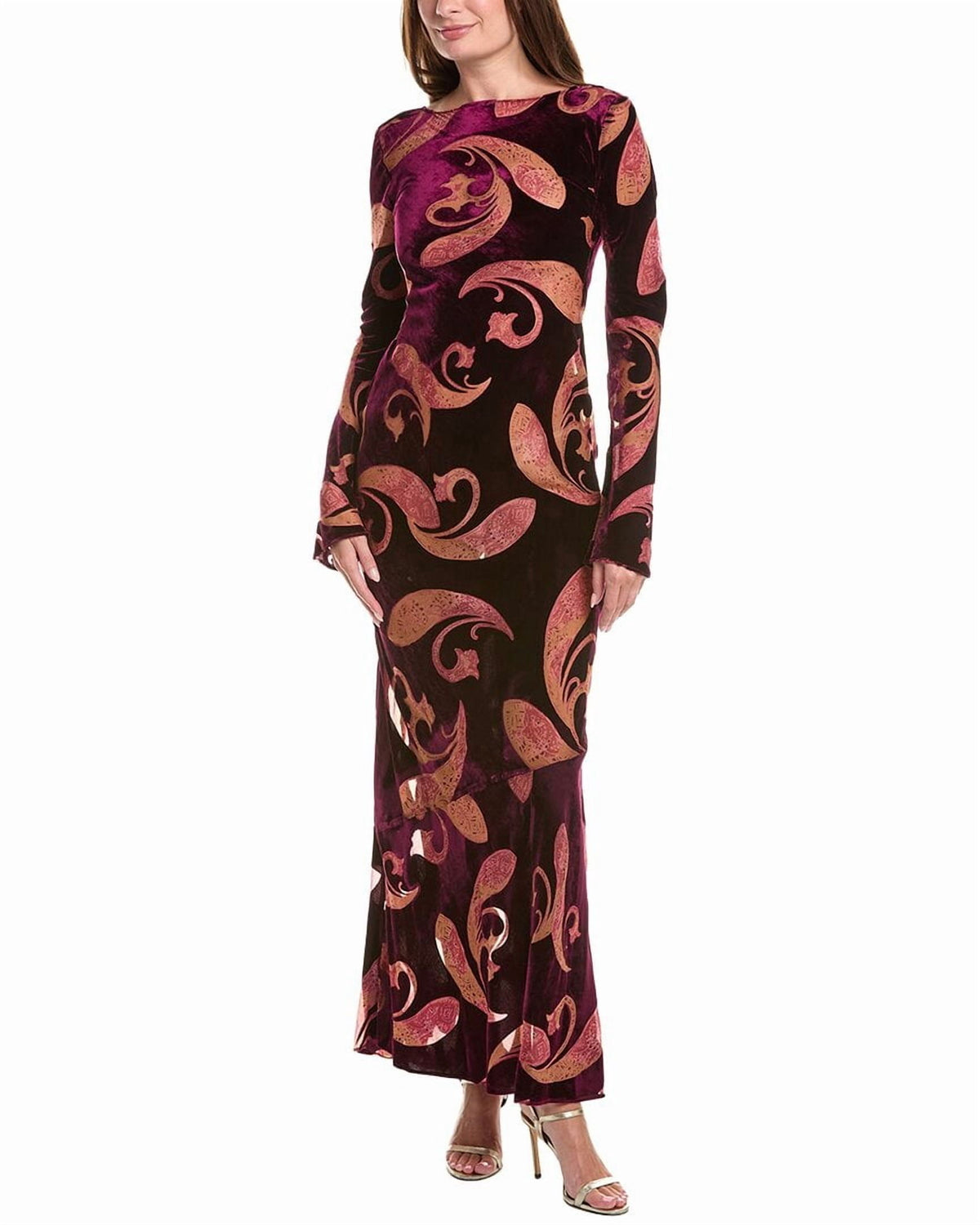 thumbnail image 1 of Retrofête womens Iona Velvet Burnout Dress, m, Pink, 1 of 3