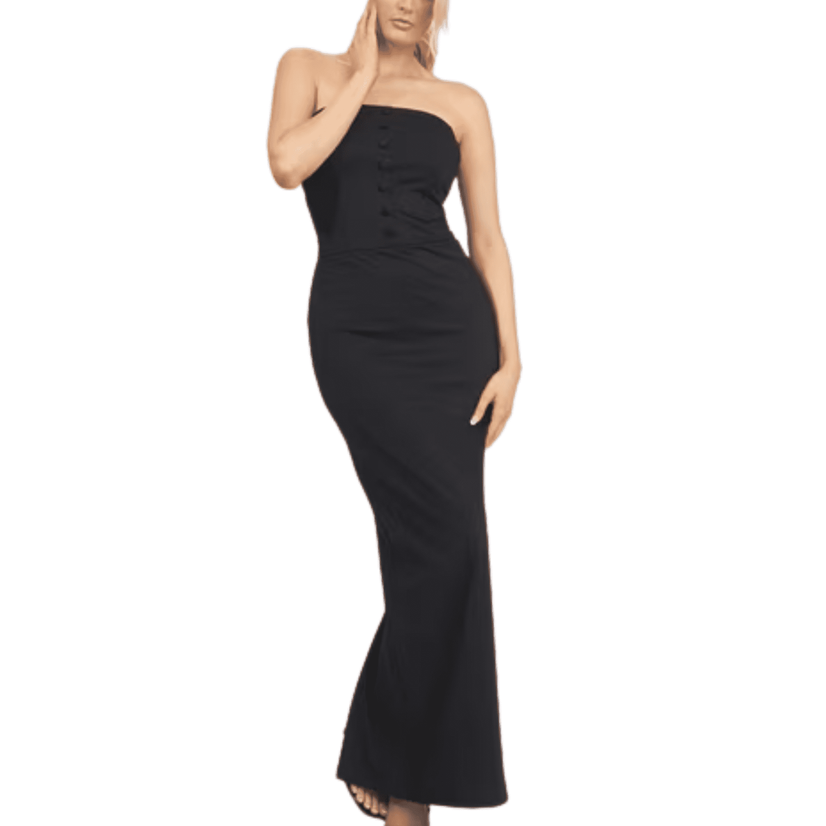 thumbnail image 1 of Strapless Cinched-Waist Athleisure Black, Too Hot to Handle Dress (Women's) - Mrs Momma Bear, 1 of 9