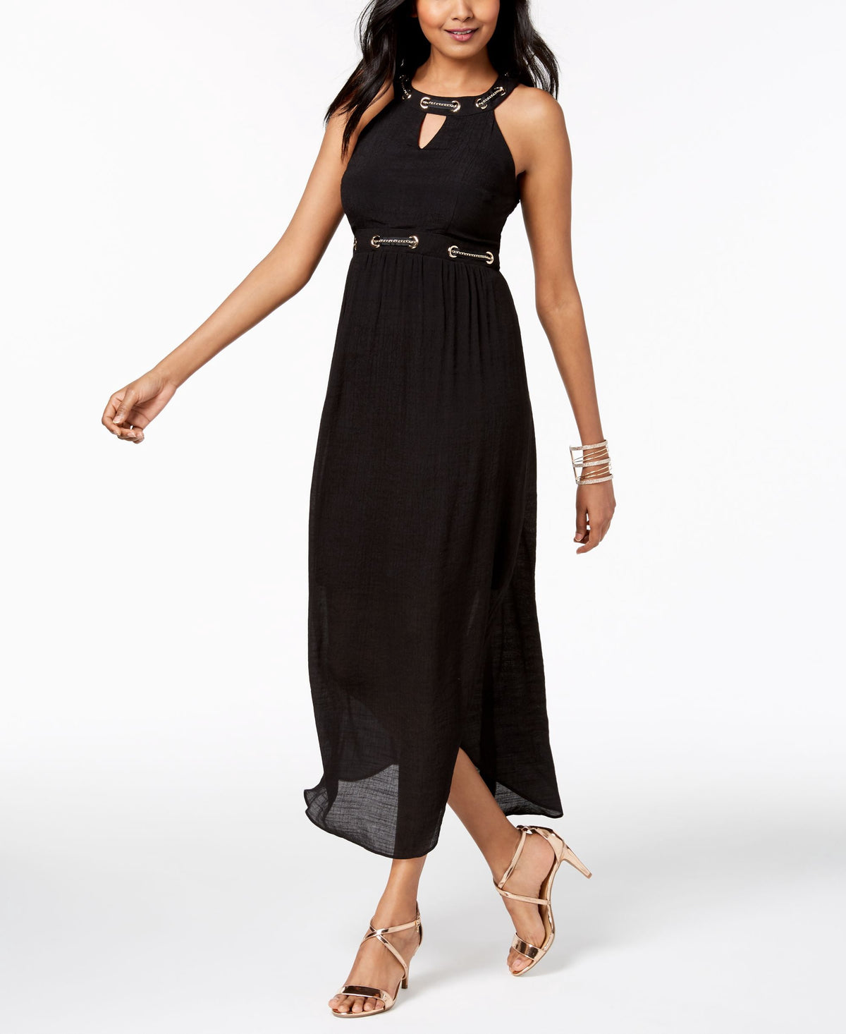 thumbnail image 1 of Thalia Sodi Embellished Maxi Dress Deep Black 2XL, 1 of 1