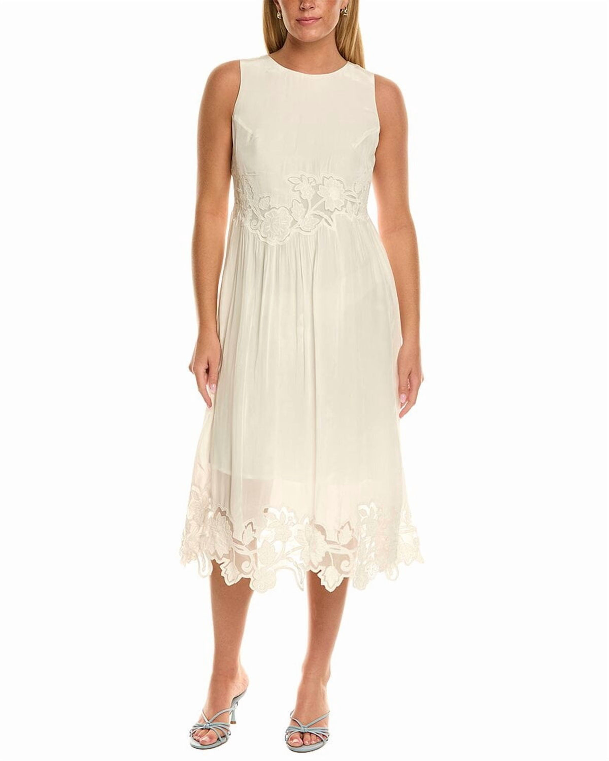 thumbnail image 1 of Velvet by Graham & Spencer womens Bianca Long Sleeve Midi Dress, s, White, 1 of 4