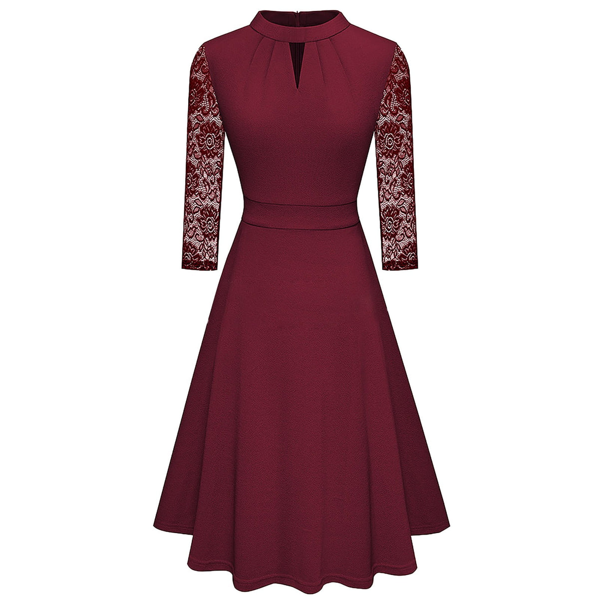 thumbnail image 1 of ZMHEGW Womens Dresses Hollowed Out Stand Up Collar Commuting Large Swing A Line Skirt Sunday Dress For Women, 1 of 3