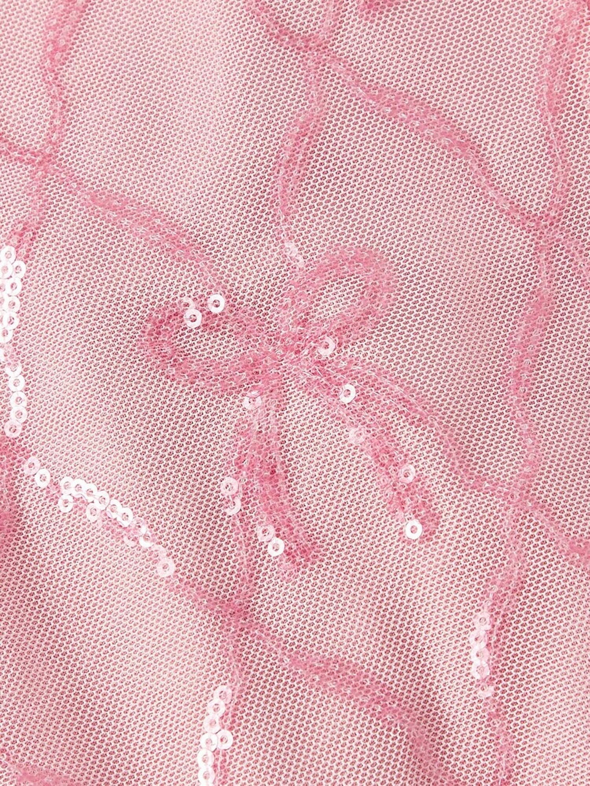 thumbnail image 6 of Pink Sequin Bow Pattern Mini Dress with Crisscross Straps, 6 of 7