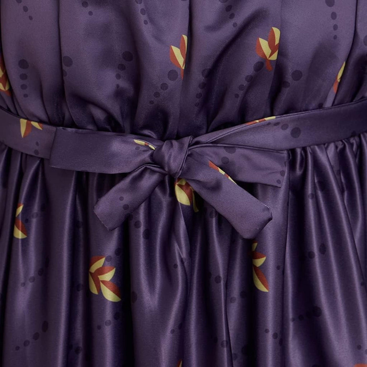thumbnail image 6 of Vintage High Waistline Tea Party Ball Gown Purple Floral Puffy Sleeve Dress, 6 of 7