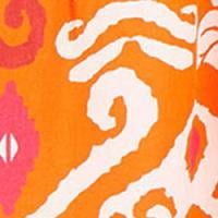thumbnail image 5 of Yumi Flared Ikat Print 3/4 Sleeve Tunic Dress - Orange, 4, 5 of 5
