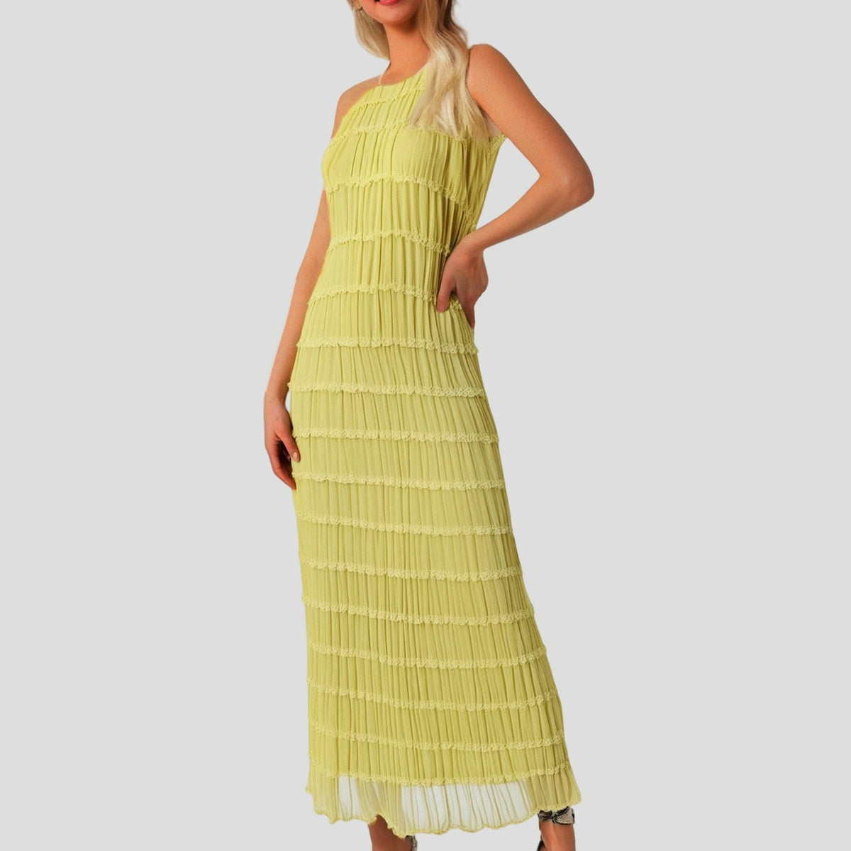 thumbnail image 2 of XIAOCHA Women's Tiered Ruched Halter Maxi Dress Sleeveless Slim Fit Evening Long Sundress, 2 of 8