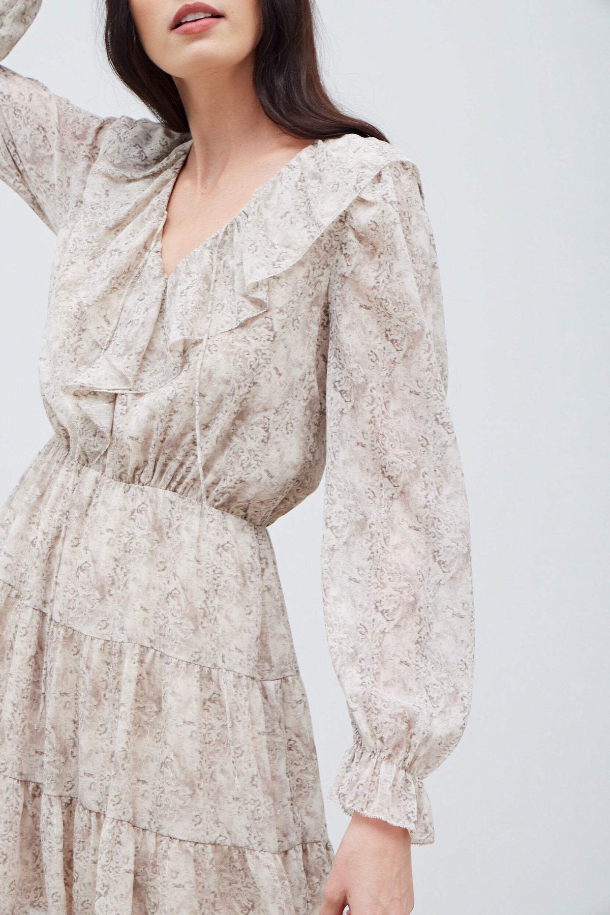 thumbnail image 5 of RUFFLED NECK LUREX MINI DRESS, 5 of 9