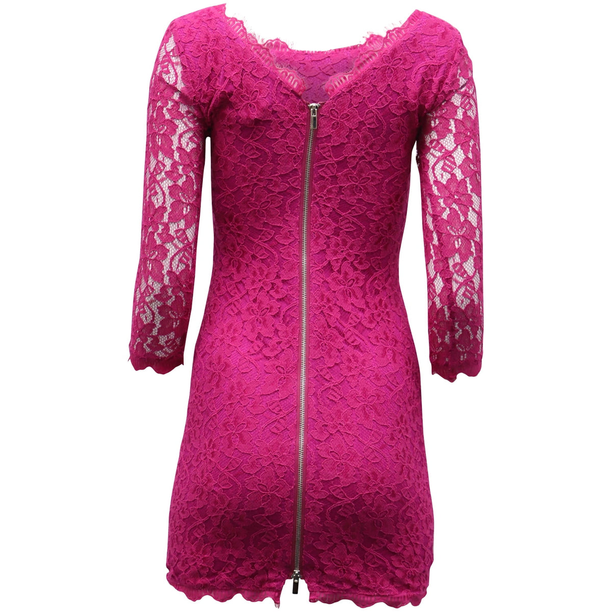 thumbnail image 3 of Pre-Owned Diane Von Furstenberg Zarita Lace Sheath Dress in Pink Rayon, 3 of 4